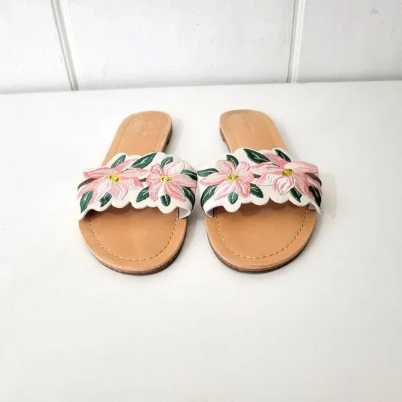 Draper James Floral Embroidered Slip-On Sandals Size 9 - Picture 5 of 8